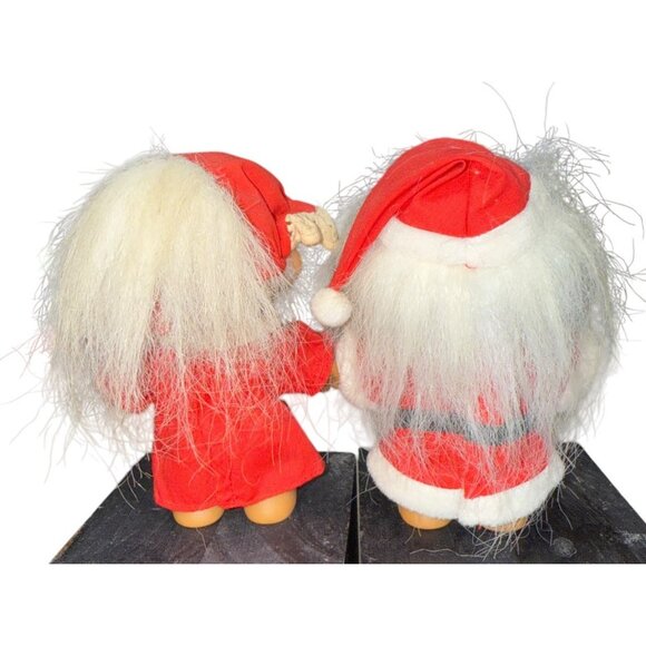 2 Vintage Troll Dolls 4 1/2" Russ Christmas Mr & Mrs Santa Claus - Picture 4 of 9